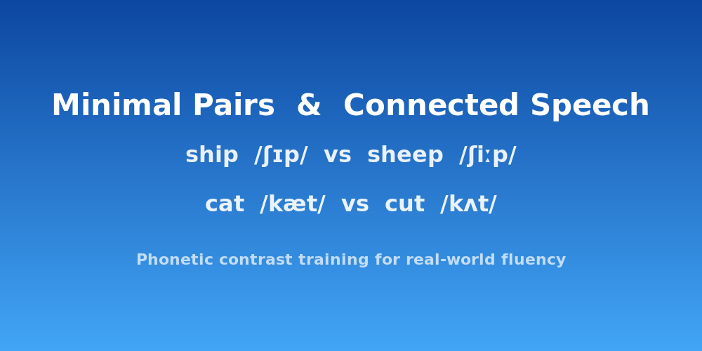 Minimal pairs exercise showing contrasting sounds and phonetic symbols for teaching English pronunciation online