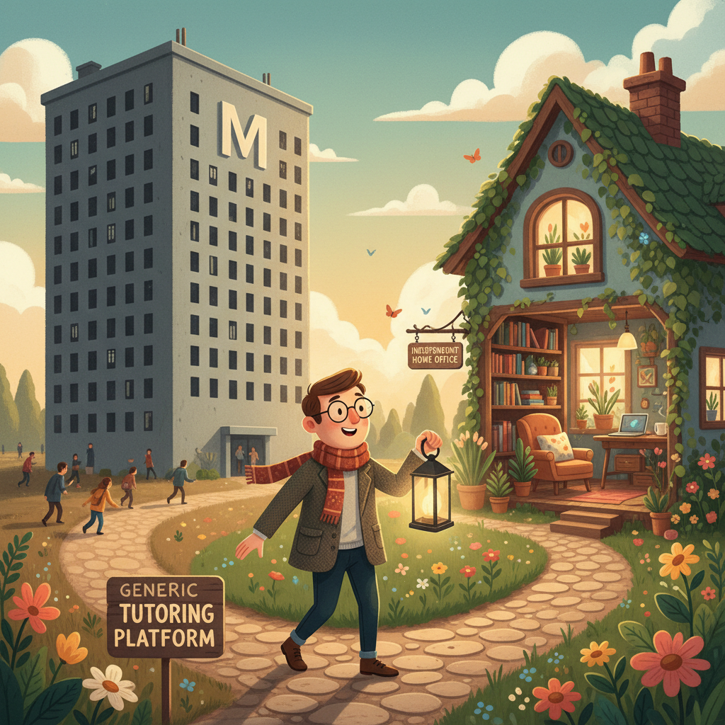 A tutor at a crossroads between marketplace platform and independent practice