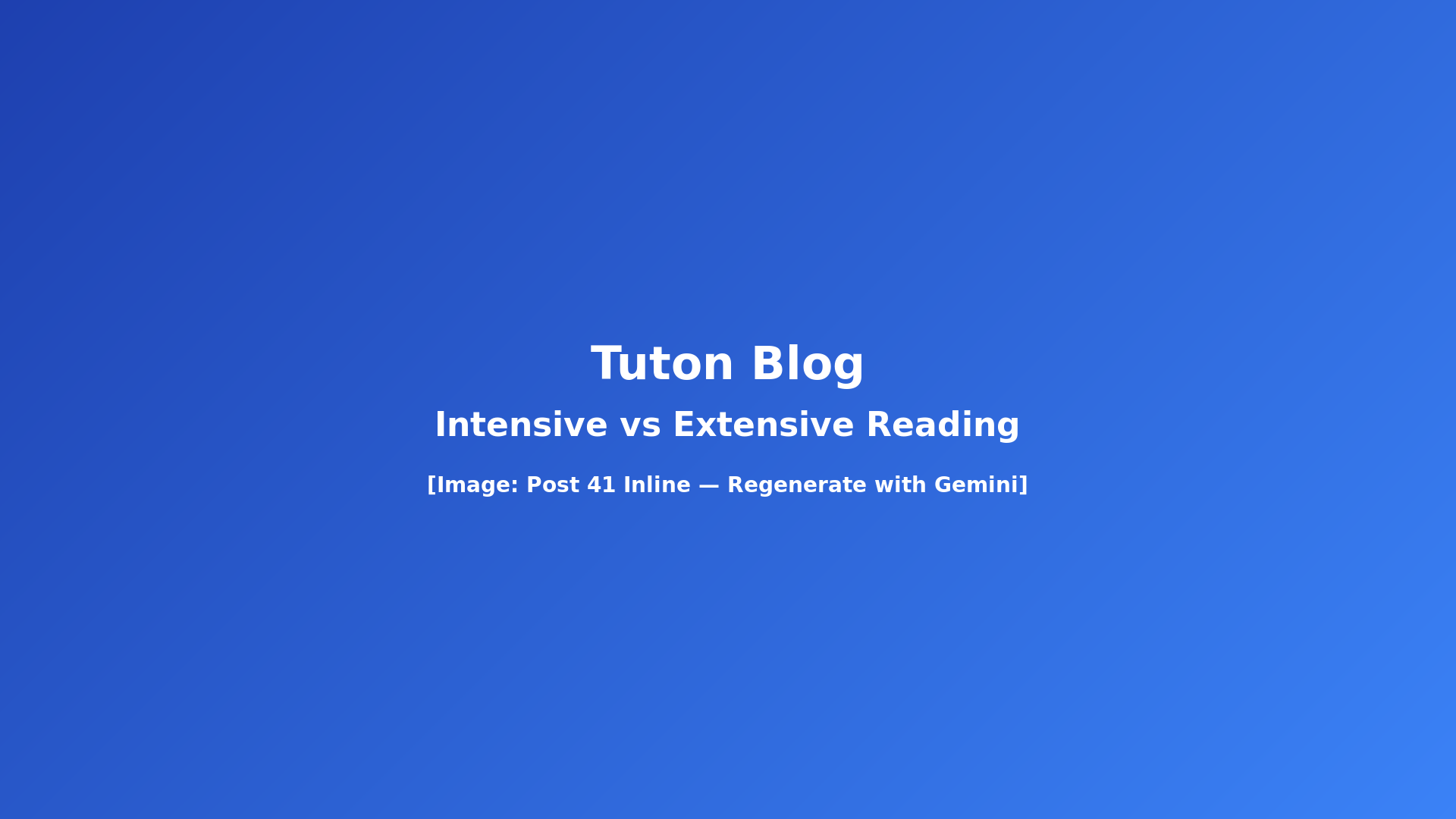 Intensive vs extensive reading comparison diagram