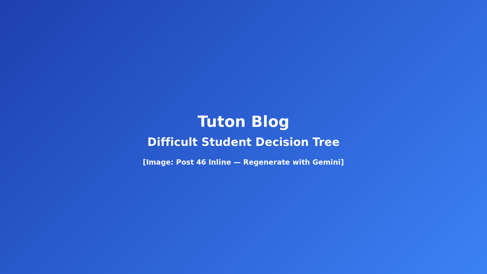 Decision tree for handling difficult tutoring students