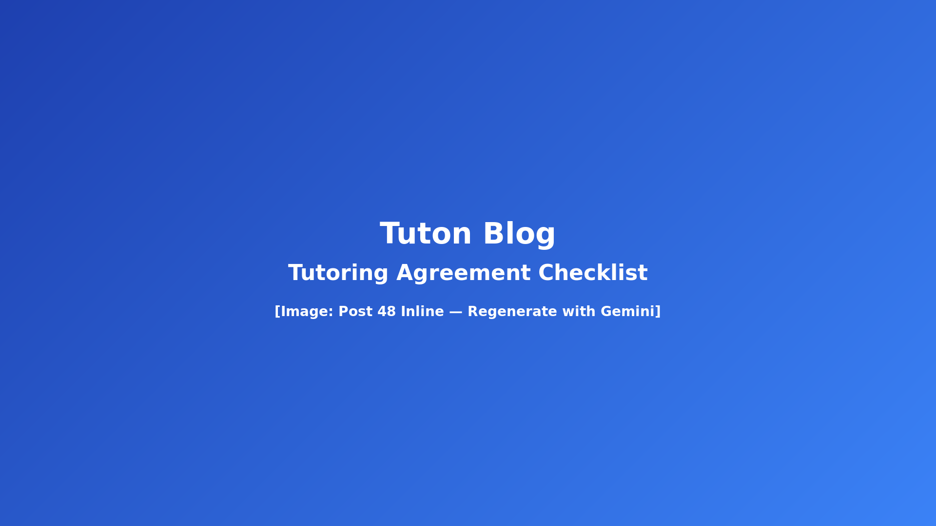 Tutoring service agreement checklist